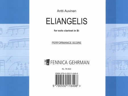 Eliangelis for solo clarinet - Clarinet in Bb Online Hot Sale